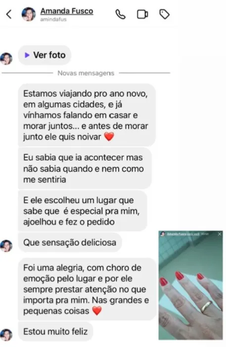 Print de mensagem da aluna Amanda relatando o resultado que teve com o curso